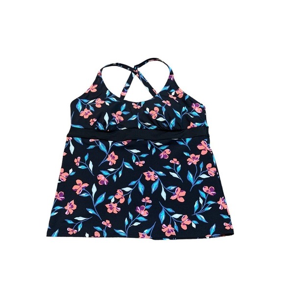 Lands' End Other - Lands End Floral Tankini Top Black Size 16